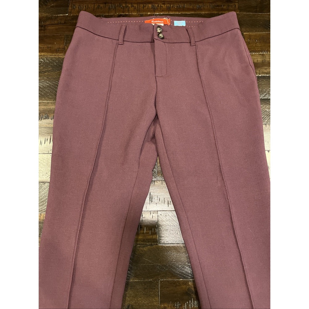 Cartonnier Charlie Ankle Pants Burgundy Pleated Front Womens Size 12